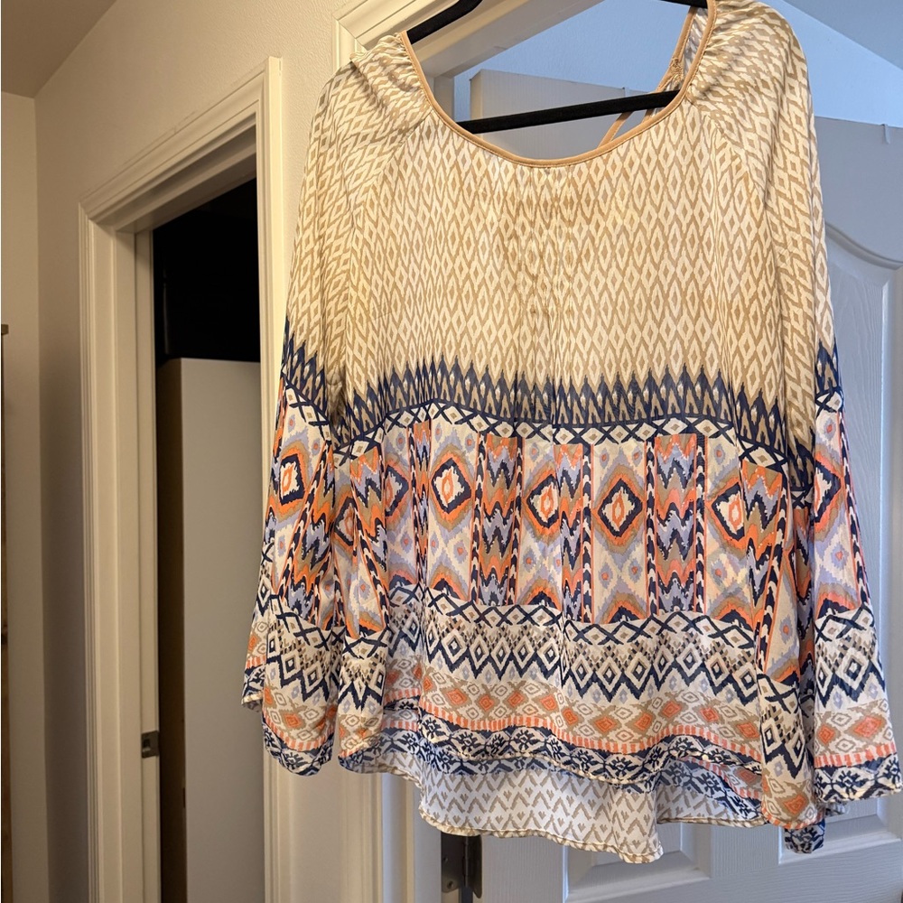 Charming Charlie Criss-Cross Back Blouse